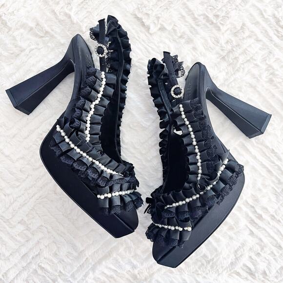 Sugar Thrillz Dolls Kill New Romantic Sling Back Heels - Picture 1 of 8